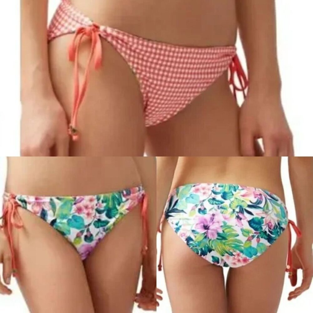 Tommy Bahama Womens XL Fleur De Flora Reversible Looped String Bikini Bottom NWT